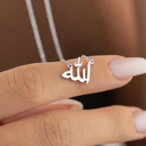 Bijou pendentif Allah argent en acier inoxydable