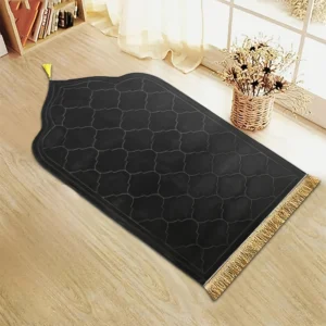 Tapis de prière adultes couleur : noir - Taille : 66cm x 116cm