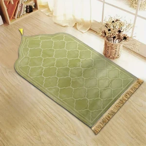 Tapis de prière adultes couleur : vert - Taille : 66cm x 116cm